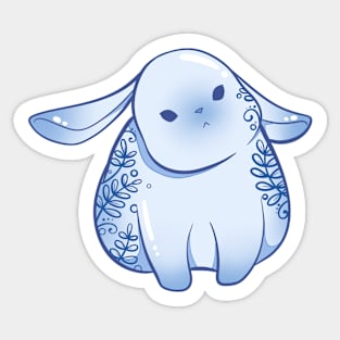 porcelain bunny rabbit confused head tilt Sticker